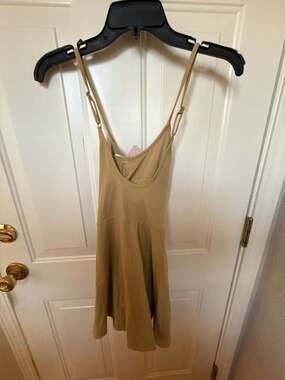 JoyLab Almond Tan Spaghetti Strap Athletic Tennis Dress